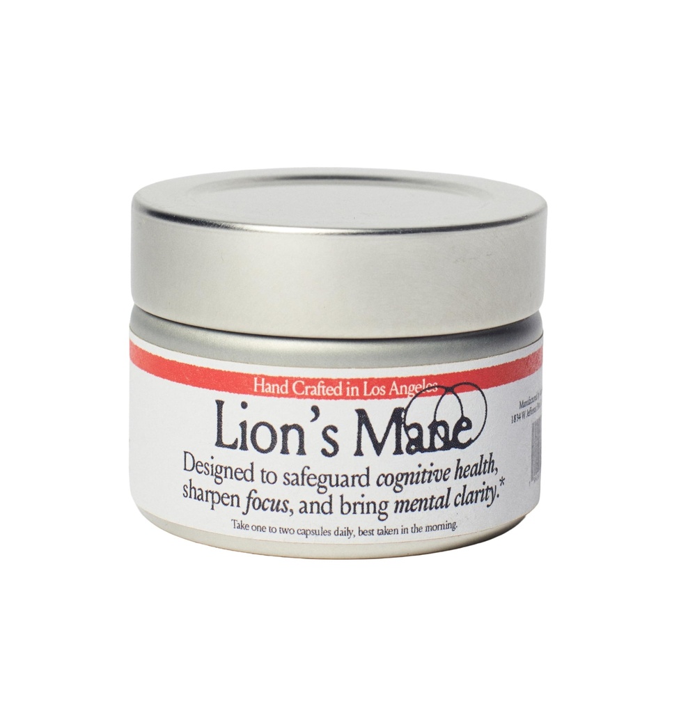 Lion's Mane Mushroom Capsules | 100% Fruiting Body Extract | Supports Focus & Mental Clarity | Natural Brain Health Supplement | Made in Los Angeles
