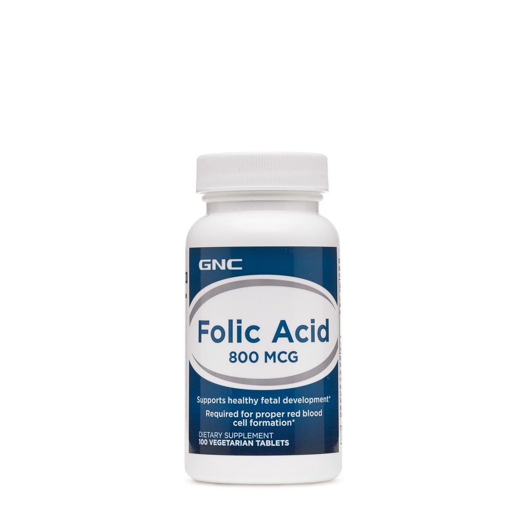 GNC Folic Acid 800mcg Ondersteunt gezonde foetale ontwikkeling Vereist voor juiste Red Blood Cell Formation 