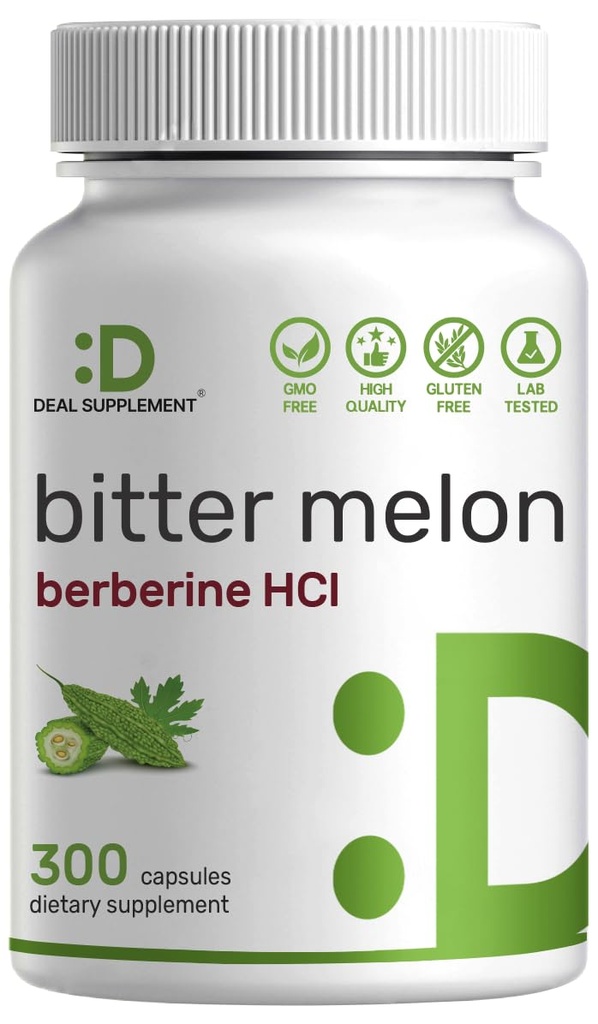 Bittermeloen met Berberine Supplement 15.000 mg per portie, 300 capsules 