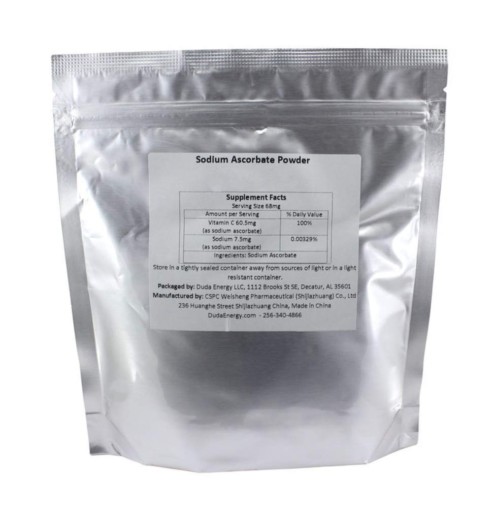 Sodium Ascorbate Powder, 5 lb Bag Food Grade FCC USP BIoActive Non-GMO Vitamin C Contains Ascorbic Acid