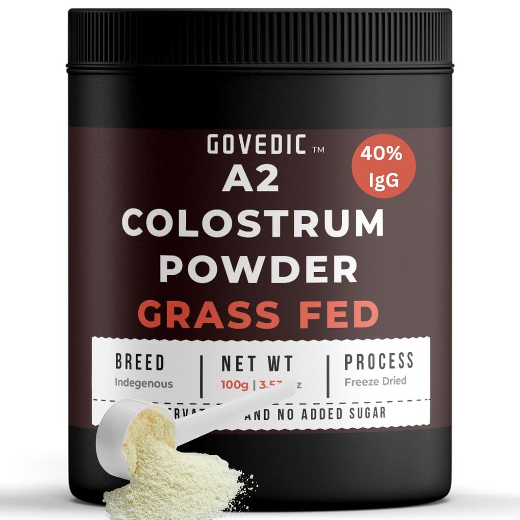 Bovine Colostrum Powder for Adults — Grass-Fed A2 Cows, 40%+ IgG | Gut Health, Immune Support & Muscle Recovery | Unflavored Colostrum Supplement | 50 Servings