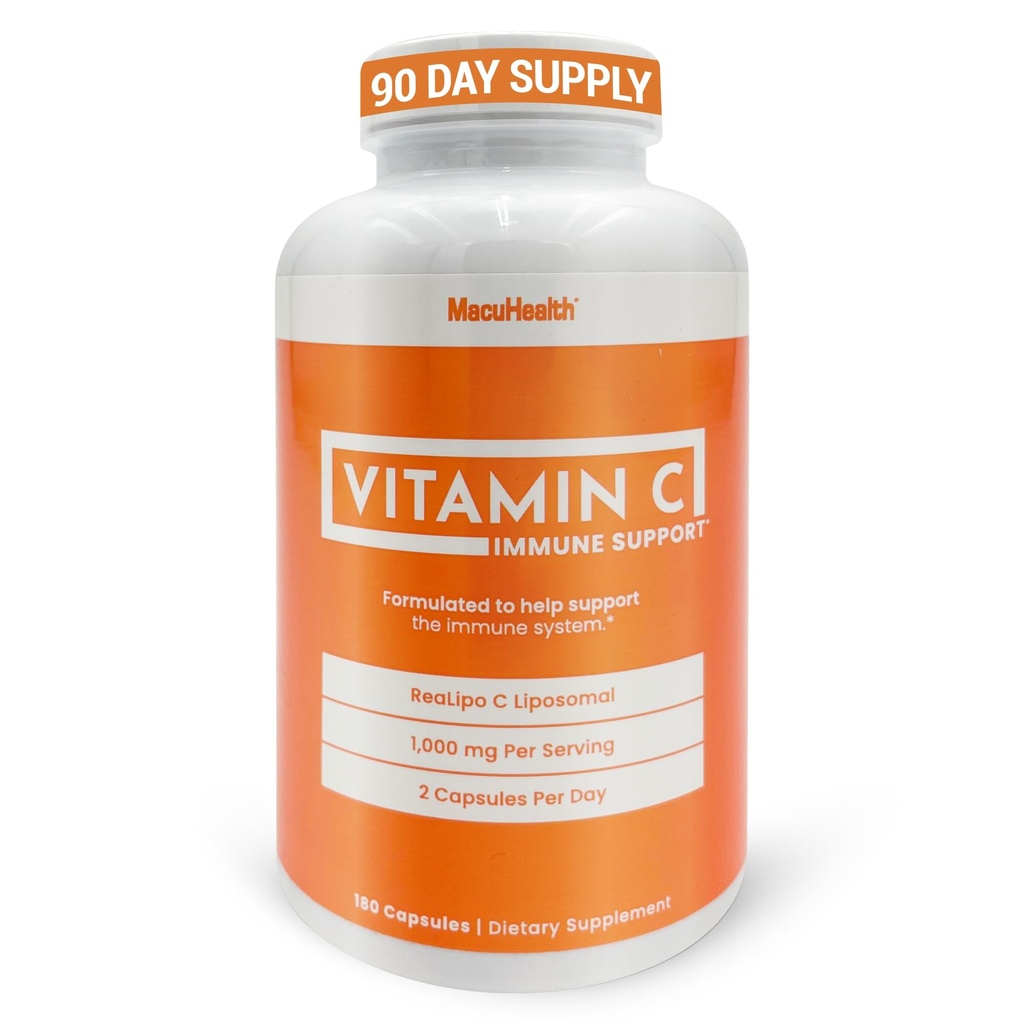 Macuhealth Liposomal Vitamin C 1000MG Per Serving - High Bioavailablity Vitamin with Fat-Soluble Antioxidants and Enhanced Absorption - 3 Month Supply