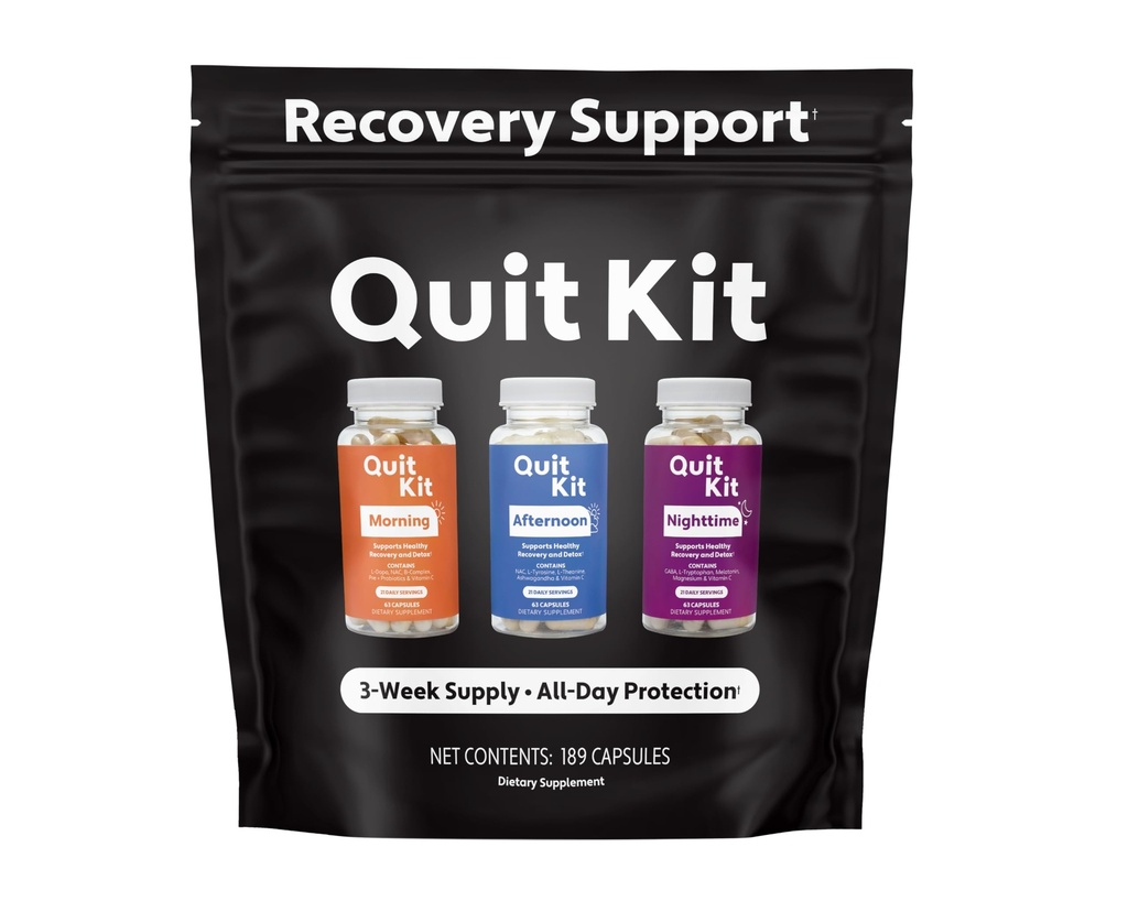 Detox & Withdrawal Support System | 21-Day Recovery Supplement for Anxiety, Stress, Sleep, Mood & Craving Support | Magnesium Glycinate, GABA, L-Theanine