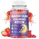 Magnesium Calming Gummies for Kids 4+ & Adults, Sugar Free Magnesium Supplement with L-Theanine, Chamomile, Vitamins B6, D3, K2, Zinc for Sleep, Relaxation, Focus & Muscle Support, Strawberry Flavor