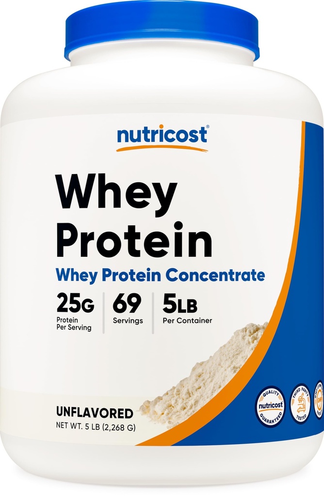 Nutricost Wei Proteïne Poeder, ongearomatiseerd, 5 pond - van Wei Proteïne Concentraat