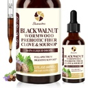 Wormwood Black Walnut Cleanse for Humans Tincture – Max Strength Gut Health Prebiotics w/Clove, Soursop,Pumpkin Seed, Plus Vitamins, Minerals for Immune & Mood丨Women & Men- Vegan, Non-GMO
