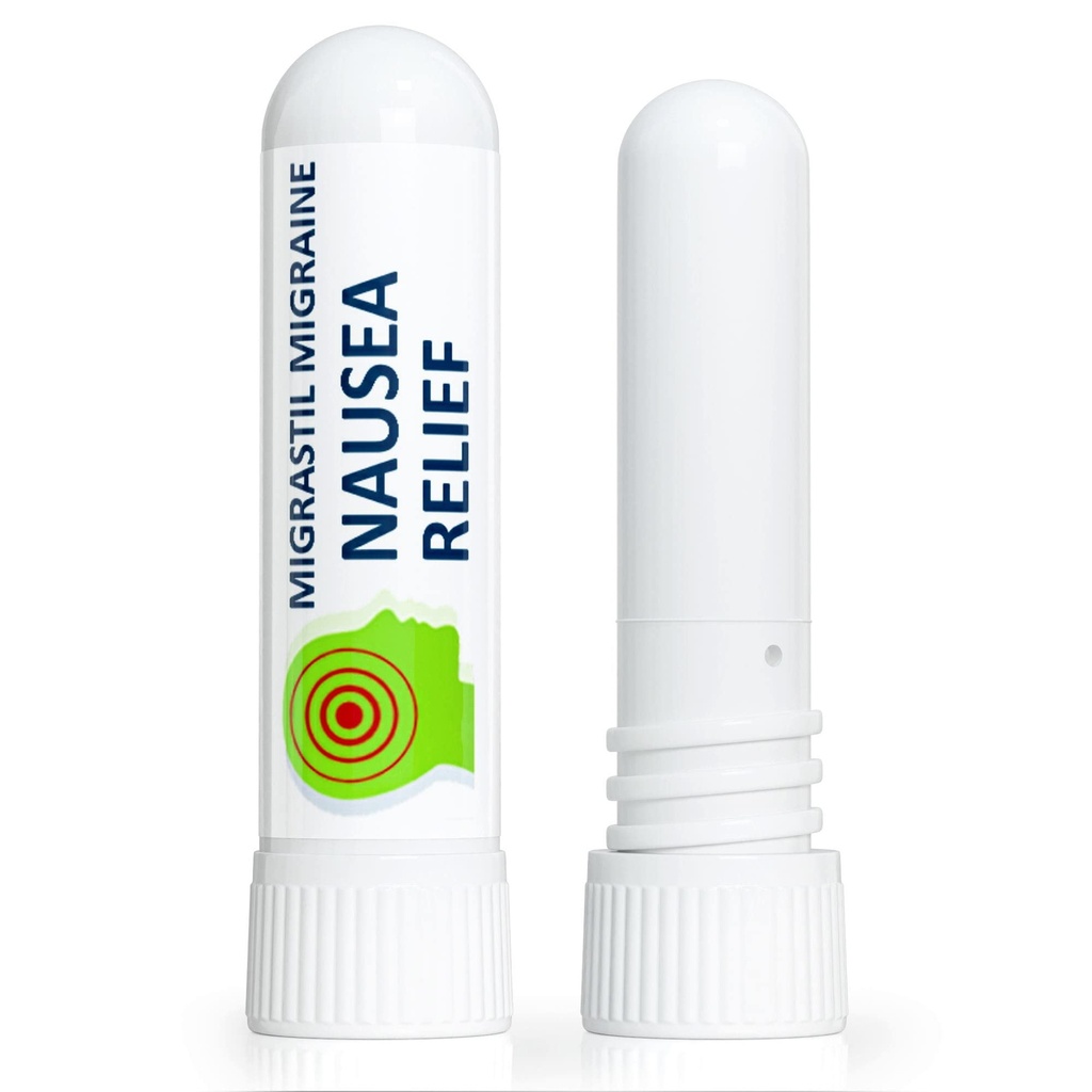 Basic Vigor Migrastil Misselijkheid Inhaler (2-pack) - Pocket Size Aromatherapie Stick voor Queasiness - Alle natuurlijke, snelle acting Help