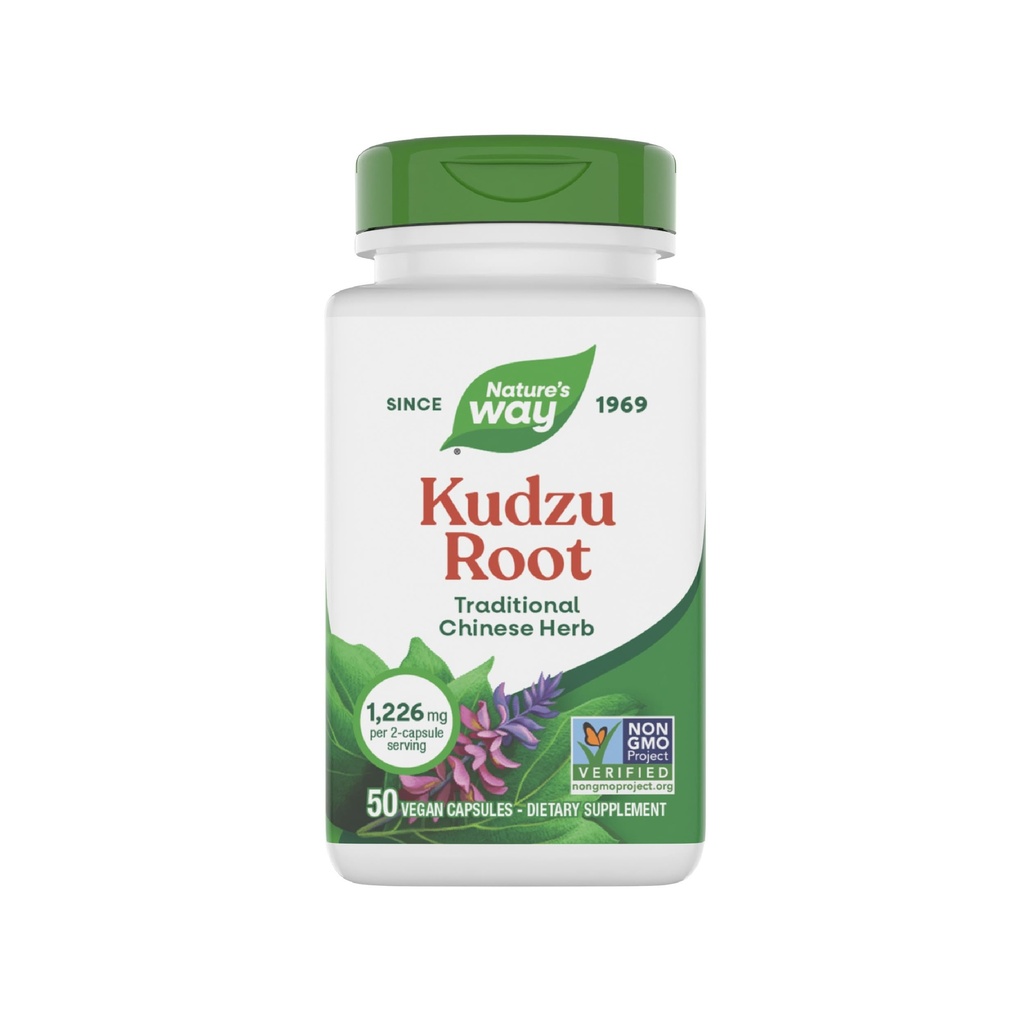 Nature's Way Kudzu Root, 1.226 mg per 2-Capsule Serving, Non-GMO Project Verified, 50 Vegan Capsules (Verpakking mei Vary)