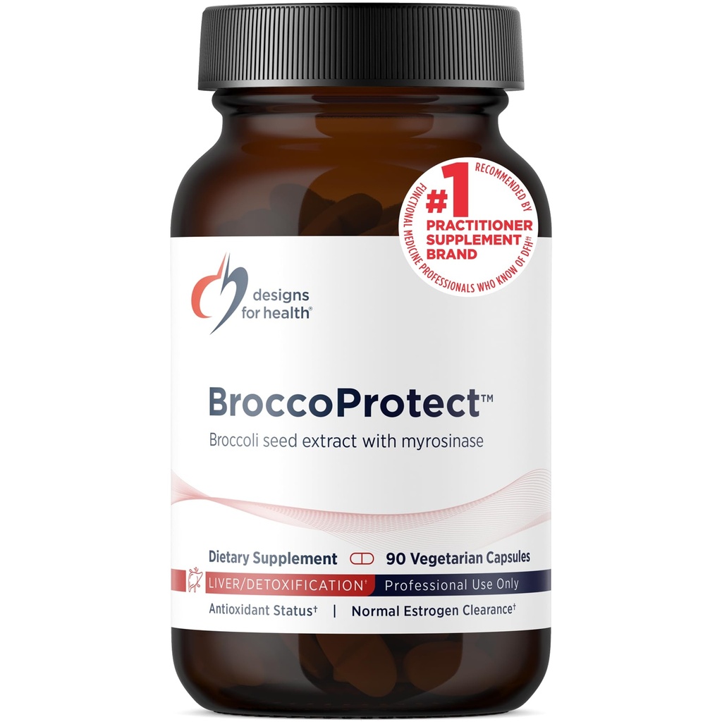 Designs for Health BroccoProtect Broccoli Seed & Mosterd Seed Supplement - Enhanced with Myrosinase Enzyme to Optimize Biobeschikbaarheid (90 Capsules)