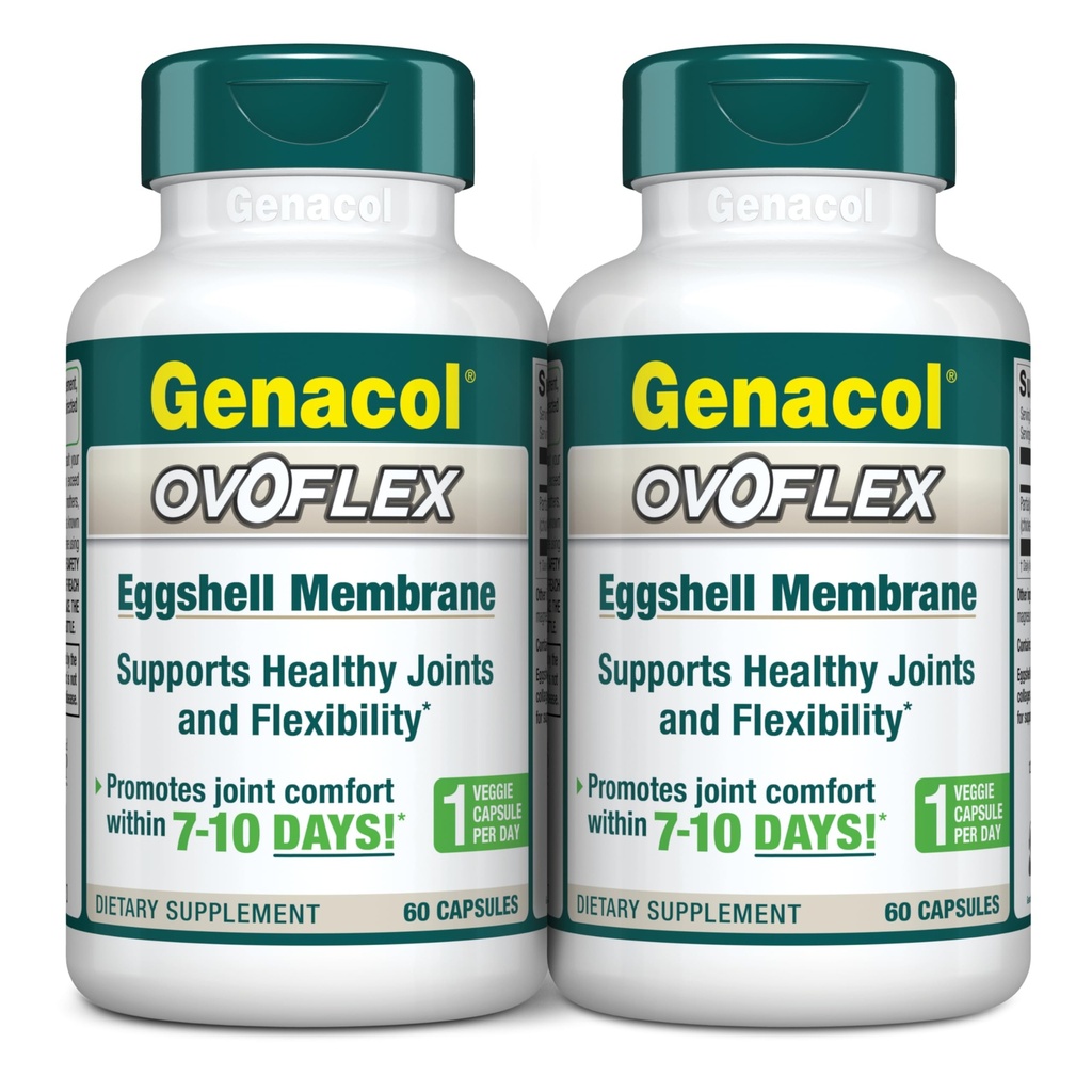 Genacol Ovoflex – Natural Eggshell Membrane Supplement, Support Healthy Joints & Flexibility, Vegetarian Solution for Joint Care, Results in 7 Days, Value Pack, 120 Capsules
