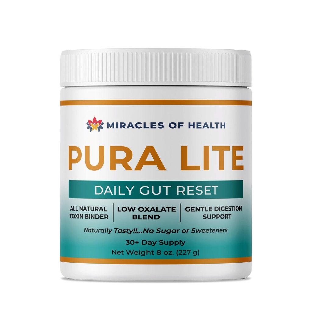 Pura Lite | Daily Gentle Toxin Binder & Digestive Mix | Promotes Gut Wellness, Regularity | Psyllium, Flax, Fennel, Licorice | 100% Natural, Sugar-Free, Low Oxalate | 1 Month Supply