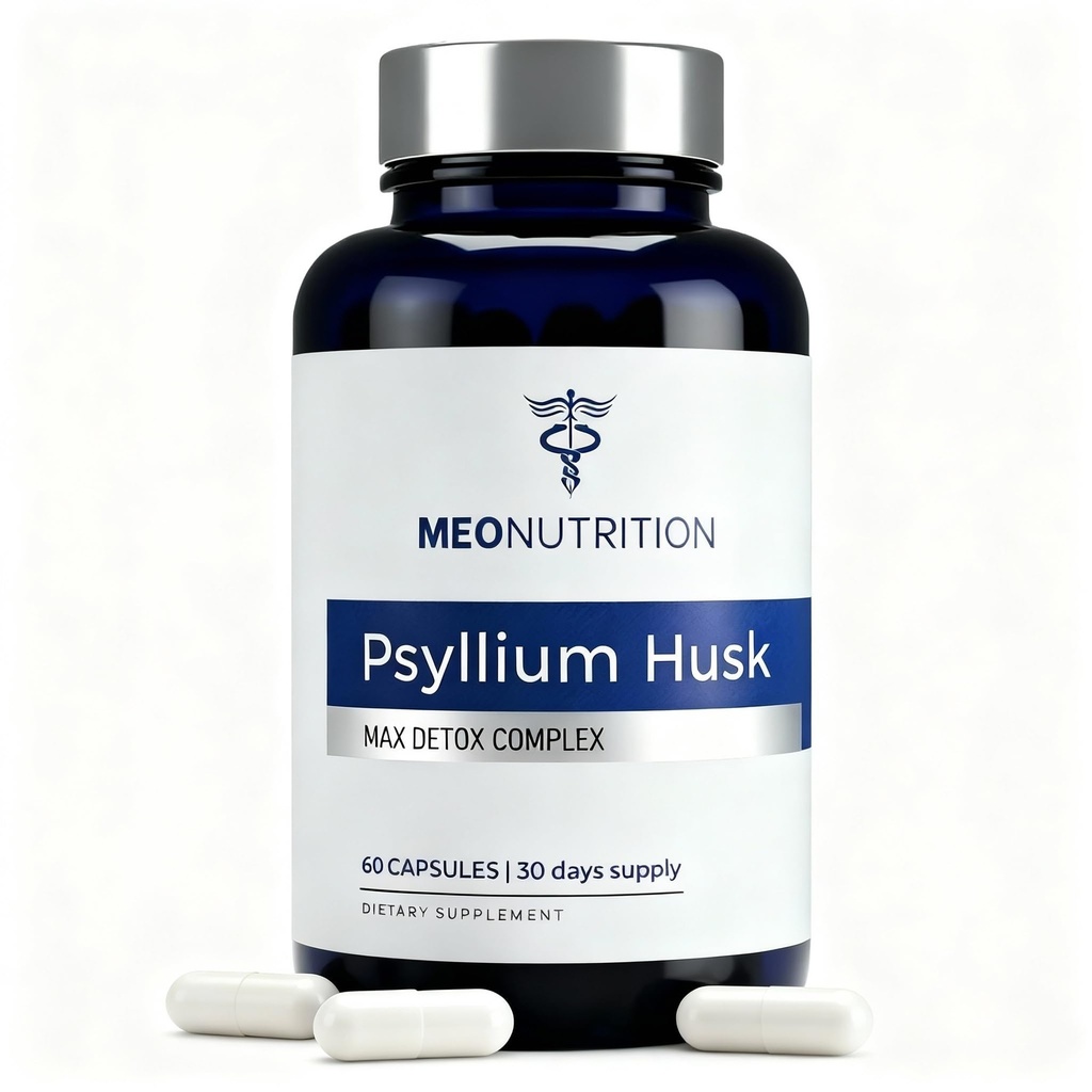 Psyllium Husk Capsules 1520mg - Max Detox Complex with Probiotics, Herbs & Fiber for Digestive Regularity & Gut Health Support* - Made in USA, Vegan - 60 Veggie Capsules