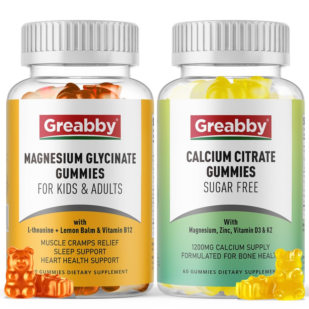 Magnesium Glycinate Gummies, Calcium citraat Gummies voor kinderen en volwassenen, Bone Support