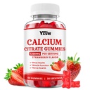 Calcium Citrate Gummies 1200mg, Chewable Calcium Supplement for Women & Men, Sugar Free Calcium for Bone, Muscle & Immune Support, Gluten Free, Vegan, Non-GMO, Strawberry Flavor, 60 Count