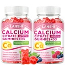 Calcium Citrate Gummies 1200mg with Vitamin D3 & K2 Supplements for Women & Men, High Absorption Calcium Gummies Plus Magnesium, Zinc for Strong Bones & Immune Support Mixed Berry Flavor, 2 Pack
