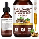 Wormwood Black Walnut Cleanse for Humans Drops, Liquid Herbal Tincture with Clove, Garlic, Pumpkin Seed, Oregano, Neem, Turmeric & Berberine, Plant-Based Digestive Support Formula
