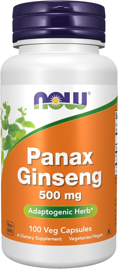 NOW Foods Supplementen, Panax Ginseng (Root) 500 mg, Adaptogeen Herb*, 100 Veg Capsules