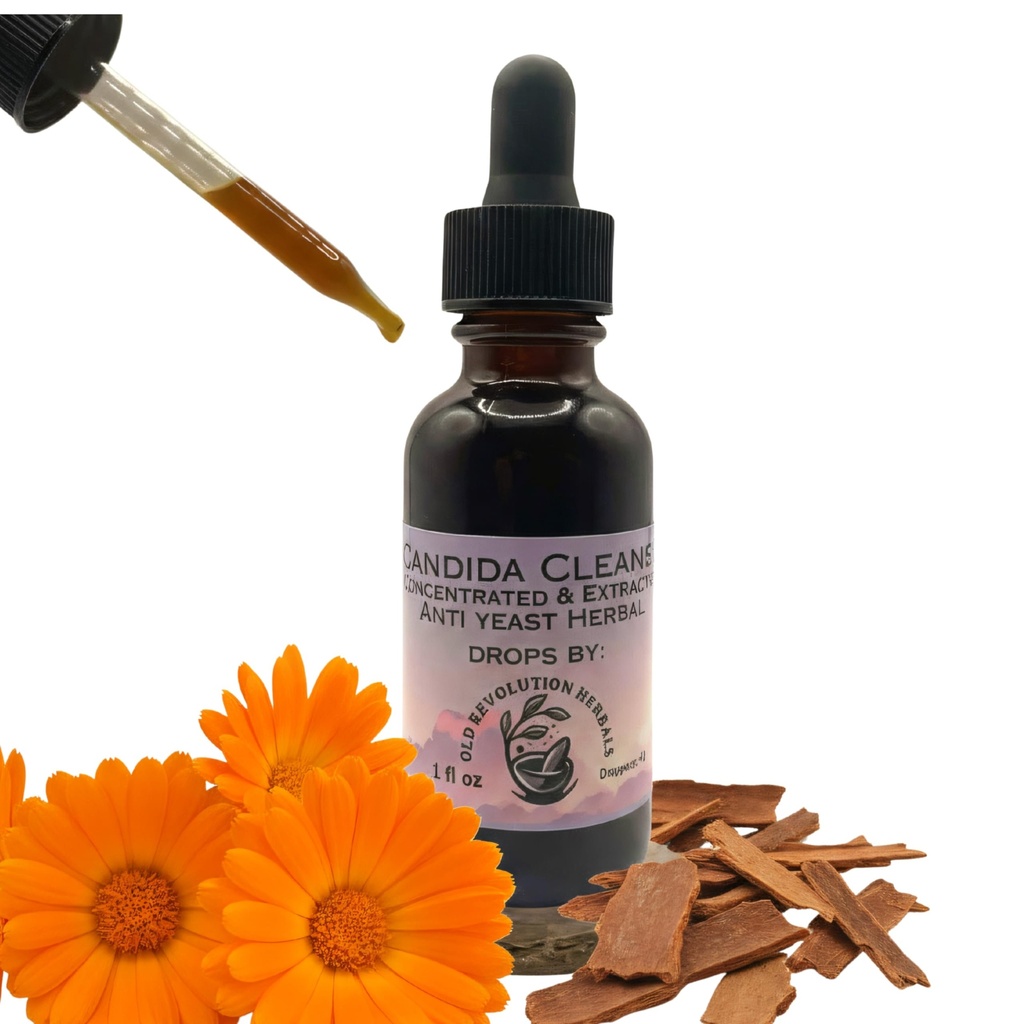 Candida Cleanse | 100% Organic & Handmade Low Alcohol Herbal Drops | Calendula, Pau D’Arco, White Oak & More | 9 Herb Formula for Yeast & Microbial Detox | Advanced Liquid Extract & Concentrate