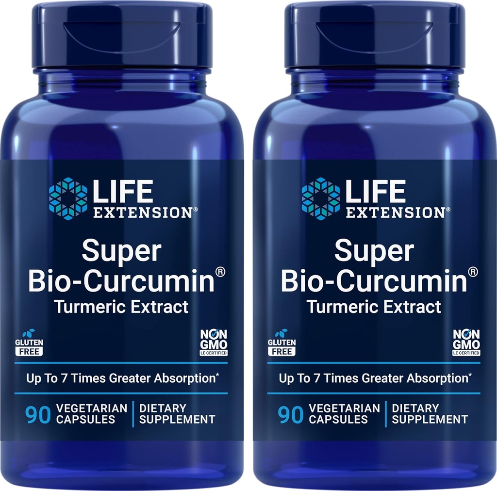 Life Extension Super Bio-Curcumin Turmeric Extract 400mg, 90 Veg Caps (verpakking van 2) - Vegetarische Capsule - Non-GMO - Zeer absorptief