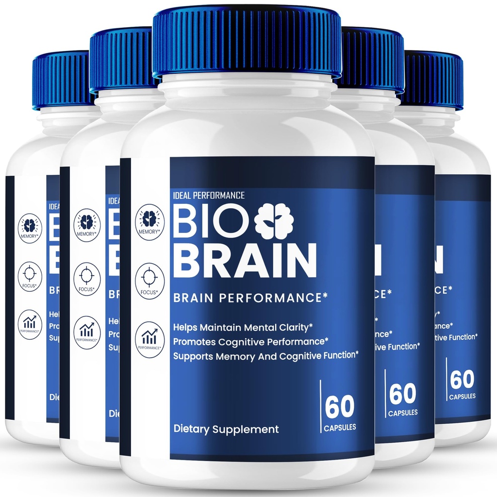 Bio Brain Capsules, Official Bio Brain Supplement for Brain Health & Memory Support - Maximum Strength, Advanced Nootropic Pills, All Natural BioBrain Support Reviews (5 Pack)