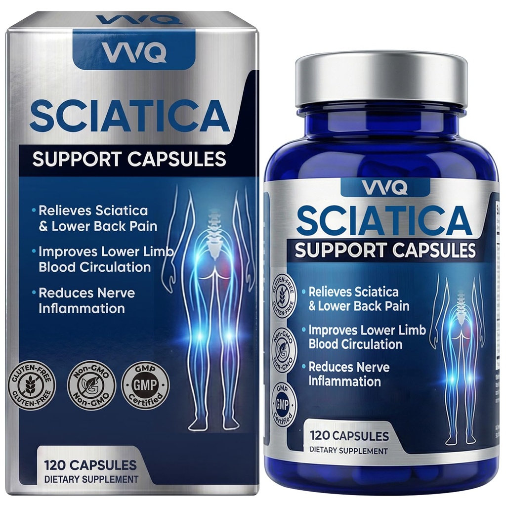 Sciatica Pain Relief & Nerve Pain Relief Supplement - Advanced Nerve Comfort Formula with R-ALA & Vitamin B Complex - Soothes Leg & Back Discomfort, 120 Capsules