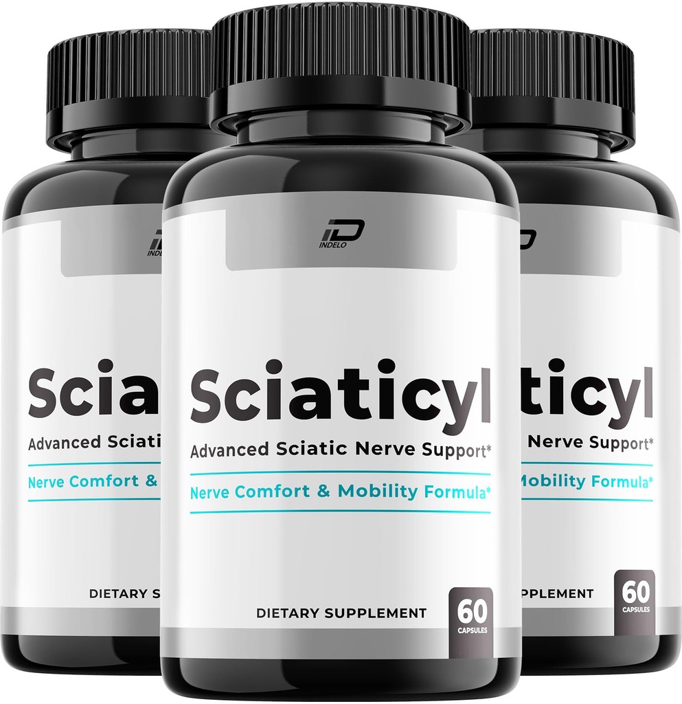 Sciaticyl Capsules – Sciaticyl Advanced Supplement Natural Blend Formula to Maintain Healthy Levels and Extra Strength (3 Pack - 180 Capsules)