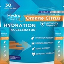 HydroMATE Electrolytes Powder with Low Sugar - 30 Count Instant Hydration Packets with Vitamin C Orange to Boost Energy - Low Sugar Electrolytes Powder Packets to Support Hydration Fast Party Recovery