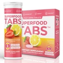 Superfood Tabs Superfoods Company Detox Cleanse Drink - Supplement for Women & Men - Support Healthy Weight, Digestive Health, Cravings & Bloating Relief - Strawberry Lemonade Flavor [30 Tablets]