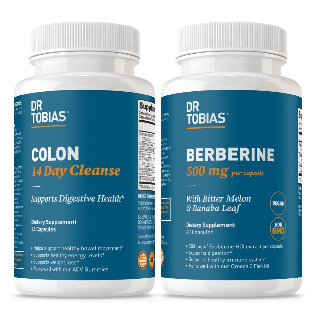 Dr. Tobias Colon 14-Day Cleanse + Berberine 500 mg – Detox Support & Between-Cleanse Metabolic Wellness