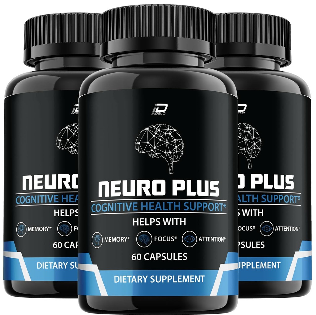 Neuro Plus Brain Supplement, NeuroPlus for Memory Formula, Nero Plus PQQ to Reduce The Negative Effects of Brain Fog, Neuro+ Cognitive Function, Nuero Plus Reviews (3 Pack - 180 Capsules)