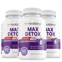 Max Detox Supplement, Advanced Gut Cleanse Detox for Women & Men with Psyllium, Chlorella, Hyssop Herb & Papaya, with Acai Complex - Colon Cleanse - 60 Capsules (1) (3)