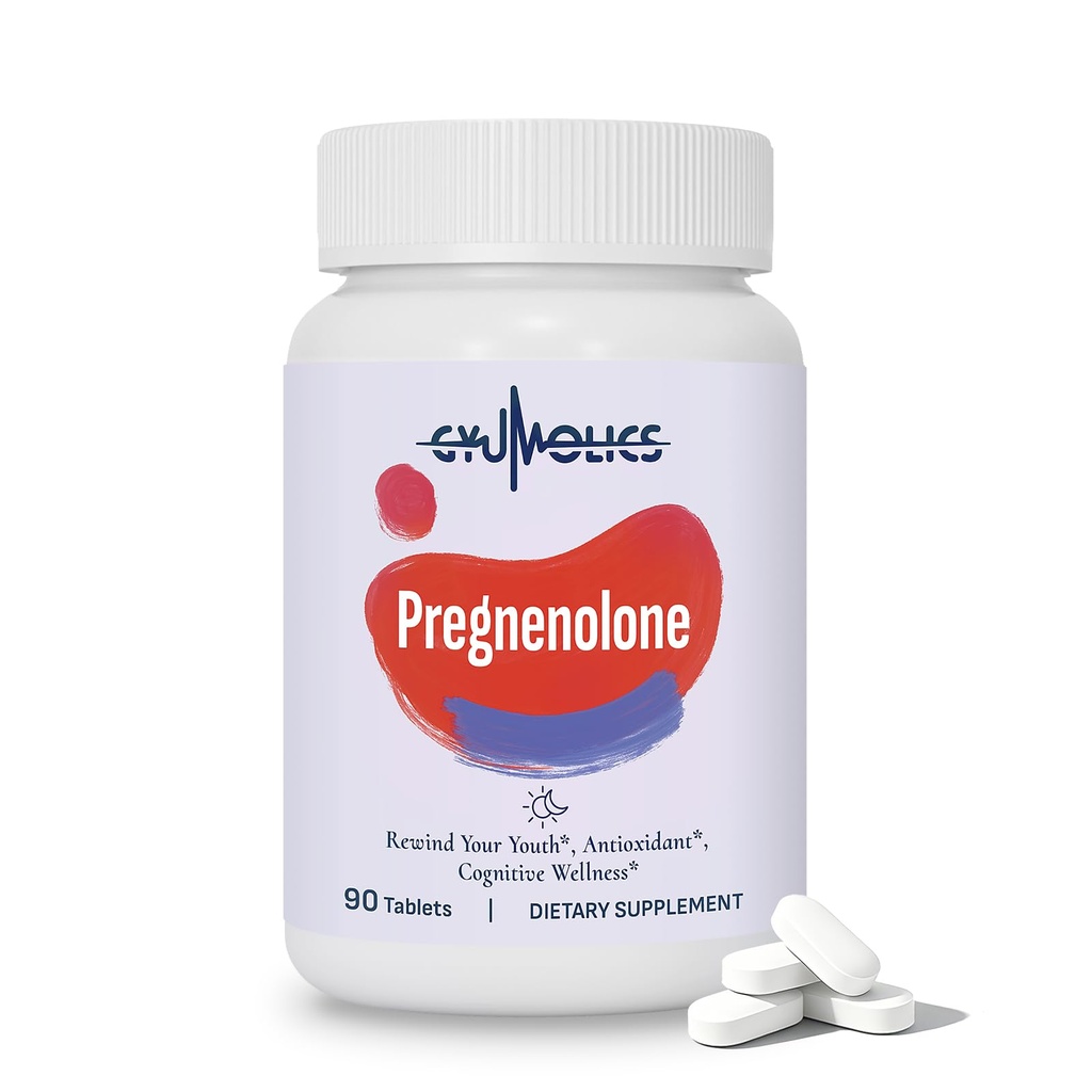 Pregnenolone 100mg Supplement for Cognitive Function & Mental Clarity - Multi-Ingredient Formula for Men & Women - 90 Tablets