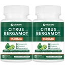 Citrus Bergamot 1500mg with Hesperidin, Diosmin, Resveratrol, Vitamin D3, K1 & K2 - Bergamot Supplement Supports Bone Health 120 Veggie Capsules