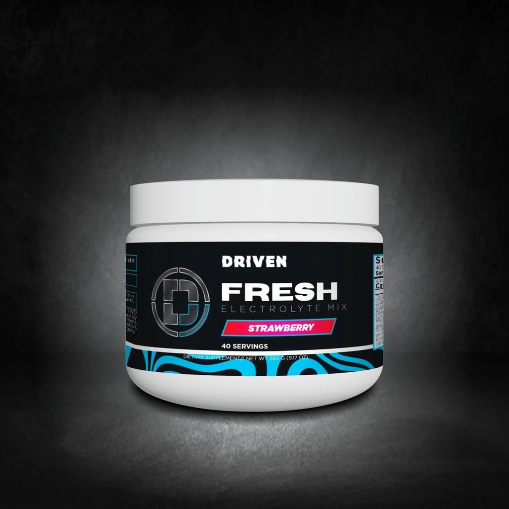 Driven F.R.E.S.H - Fluid Replacement Energy Stamina Hydration: Electrolyte Powder for Ultimate Performance and Recovery (40 Servings, Strawberry)