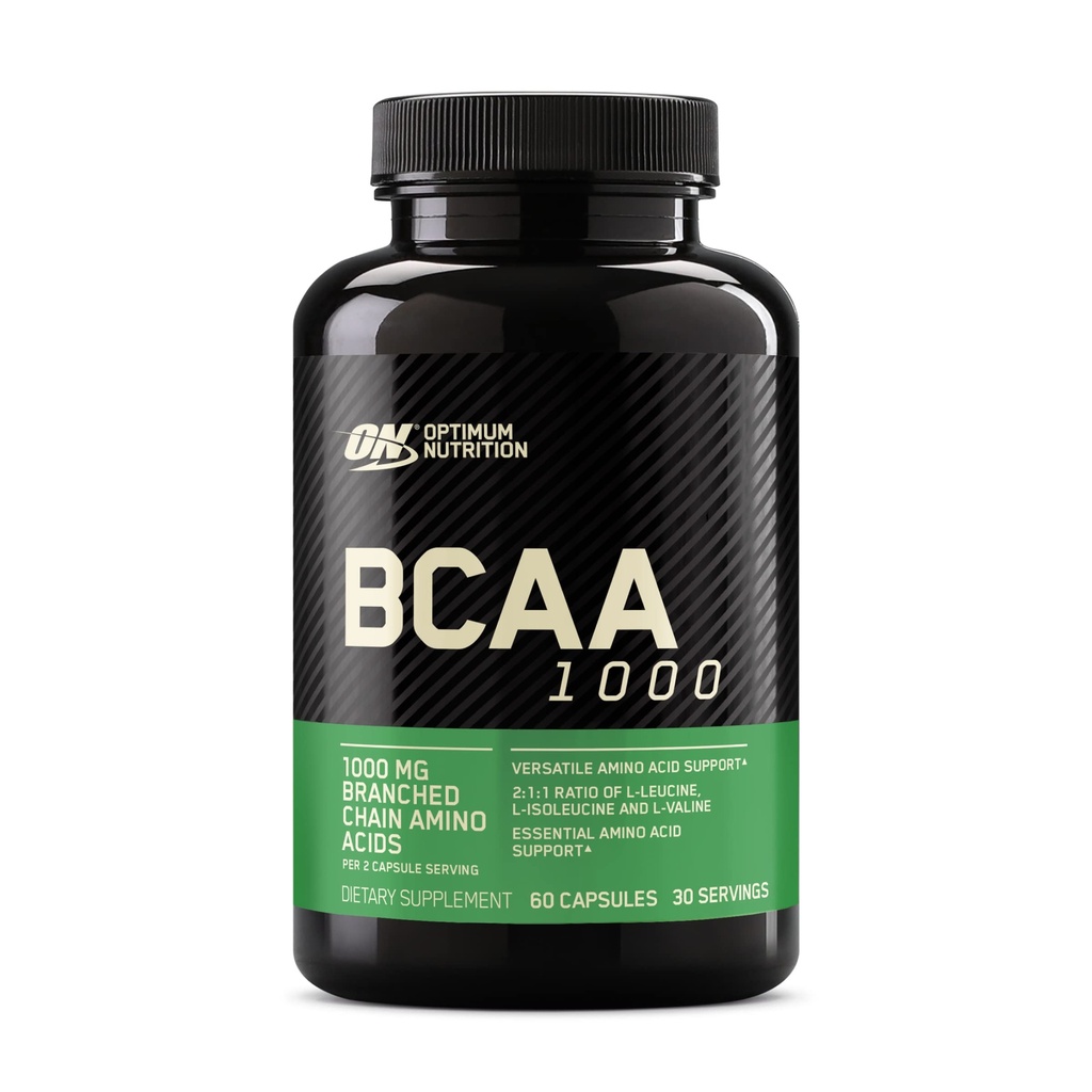 Optimale voeding Instantized BCAA Capsules, Keto Vriendelijk vertakte keten essentiële aminozuren, 1000mg, 60 Tellen
