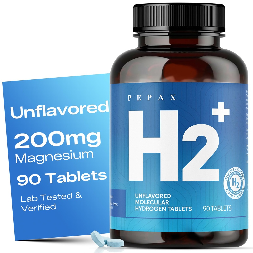 Molecular Hydrogen Water Tablets with Magnesium, 108 PPM, Rich in Antioxidants - Supports Healthy Aging, Cellular Energy & Brain Health, 90 Count, Unflavored