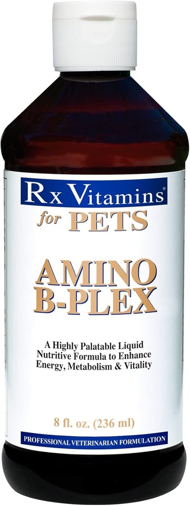 Rx Vitaminen voor Huisdieren Amino B-Plex voor Honden & Katten - Gezonde Nutriënten Verbeter Energie Metabolisme & Vitaliteit - Bacon Smaak 8 fl. oz.