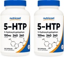 Nutricost 5-HTP 100mg, 240 Vegetarische Capsules (5-Hydroxytryptofaan) - Non-GMO & Glutenvrij (2 flessen)
