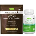 Vegan Vanilla Collageen Proteïne Poeder + Calcium & Magnesium Complex Bundle, uitgebreide botondersteuning, door Igennus