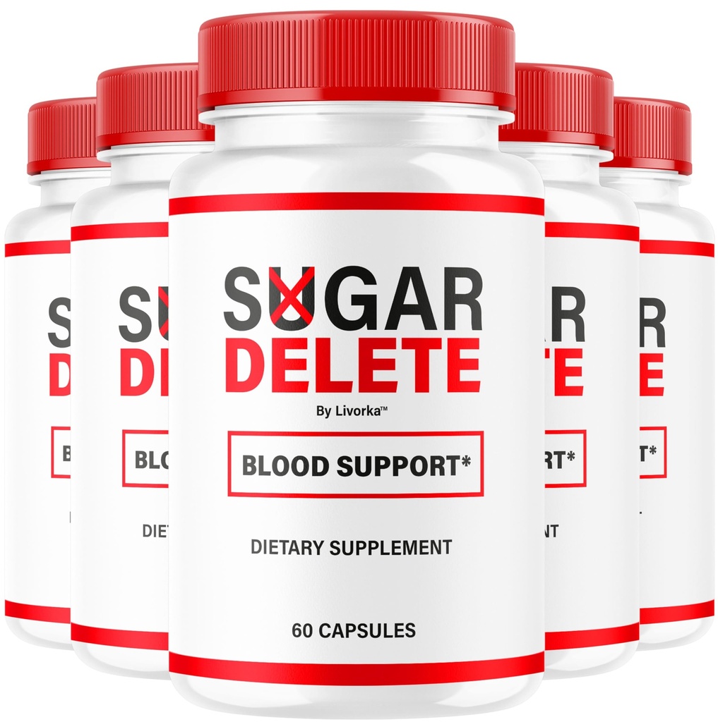 (5 Pack) Sugar Delete Capsules - Official Supplement Support, Premium Formula All Natural Ingredients, SugarDelete Pills Maintain Healthy Stable Levels, Advanced Formula, 300 Capsules for 5 Months
