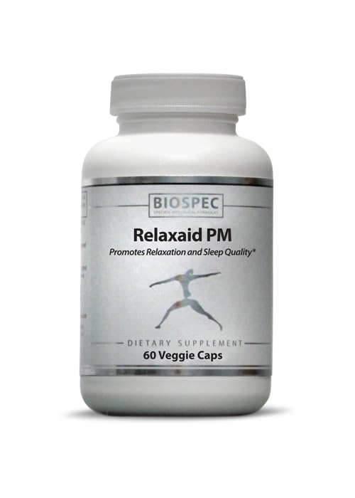 BIOSPEC NUTRITIONALS RELAXAID PM - Melatonin, Saffron, Ashwagandha, Valerian, Passionflower, Apigenin, Sleep Support