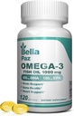 Omega 3 FishOil Supplementen - 1000mg Visolie 788 mg Omega-3 Vetzuur Burpless, 488 DHA & 180 EPA voor Muscle Bone Heart Brain Ondersteuning en gezondheid, Supplementen voor mannen en vrouwen, 120 Softgels
