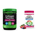 Orgain Gehydrolyseerde Collageen + Superfoods Poeder en Biologische Groenen Superfoods Poeder - 1lb en 0,62lb