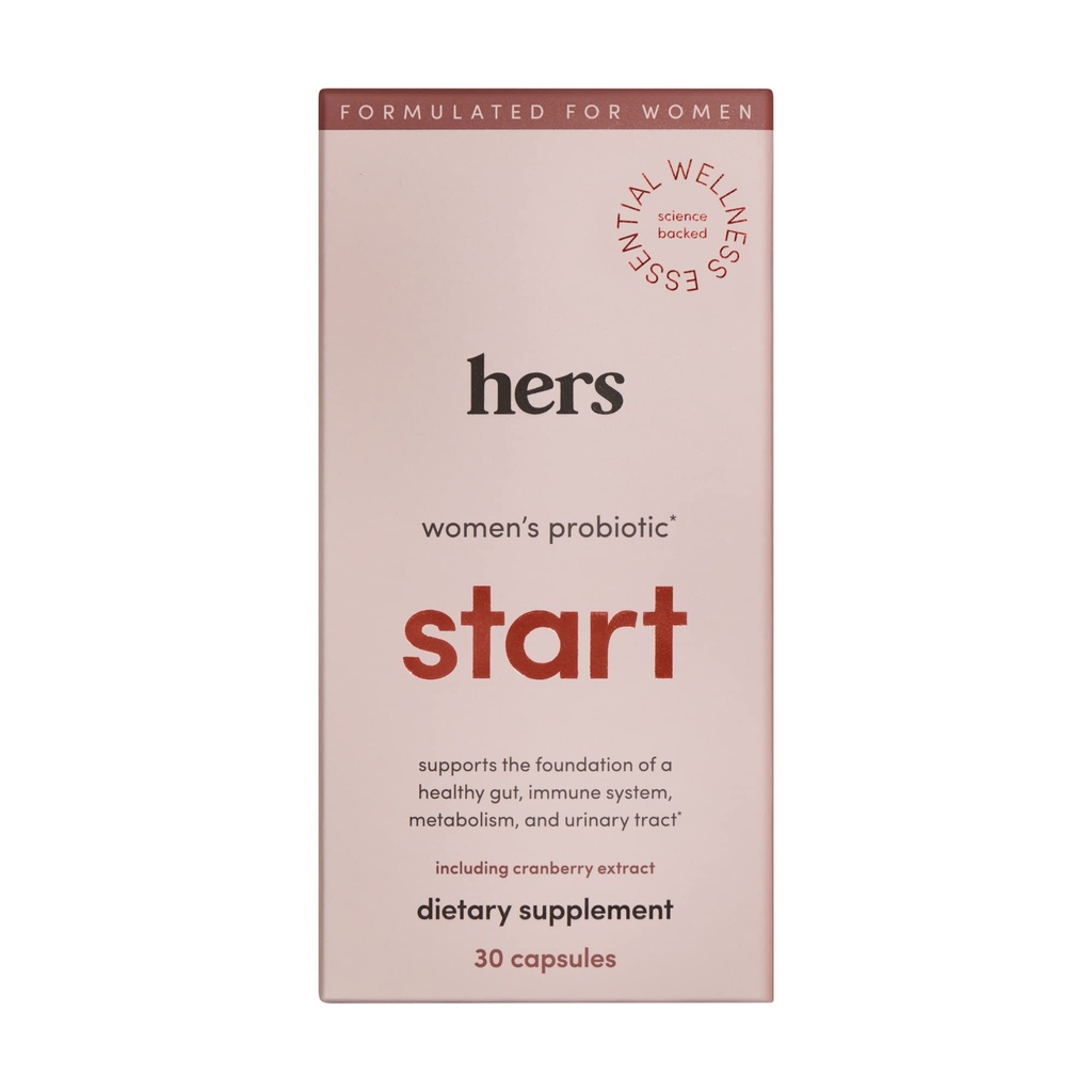 Hers Start Supplement - Women's Daily Multivitamin + Probiotic Supplement - Supports Healthy Gut, Immune System, Metabolism, Urinary Tract - Gluten Free, Non-GMO, Vegetarian - 30 Capsules