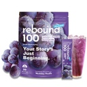 Electrolyte Powder Packets for Hydration – Sugar Free Electrolytes Drink Mix with Lutein for Eye Support, Instant Hydration & Daily Recovery – Rebound 100 Clean Hydration Powder Sticks, (Grape)