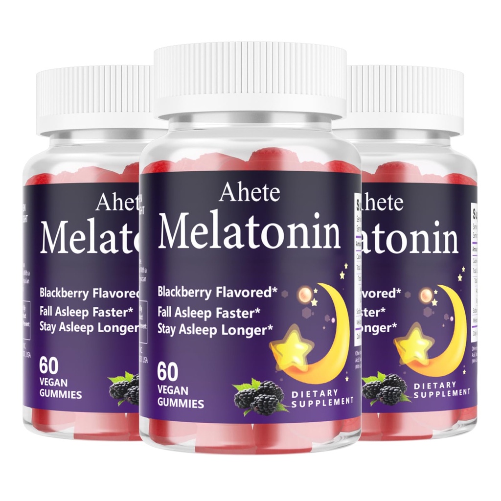Melatonin 5mg Gummies for Adults, Raspberry Flavor Sleep Aid, Sugar-Free, 180 Gummies, 180 Days Supply