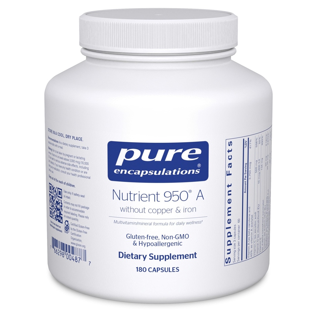 Pure Encapsulations Nutrient 950 A Without Copper & Iron 
