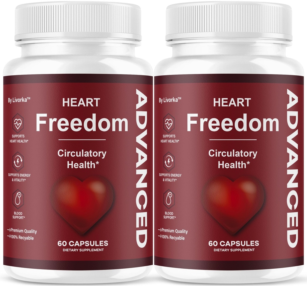 (2 Pack) Heart Freedom - Heart Freedom Capsules, Official HeartFreedom Pills All Natural Ingredients - Maximum Strength, Premium Advanced Formula Support Health & Wellness, 120 Capsules for 2 Months