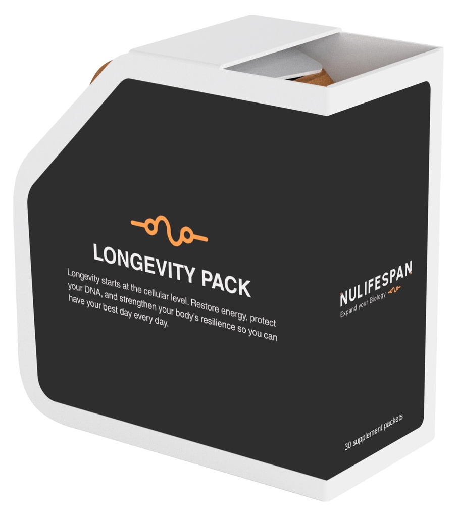 Longevity Pack, Capsules, Daily Supplement Packs with NAC, Green Tea Extract, CoQ10, Resveratrol, Nicotinamide Riboside, Quercetin, Gluten-Free, Non-GMO