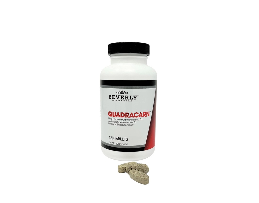 Beverly International Quadracarn 4X-Potency, Lab Tested Ultra-Premium Carnitine Blend for Fat Loss, Muscle Definition, Metabolisme, Mood, Energy Boost, Anti-Aging, Hersenfunctie. 120 tabletten.